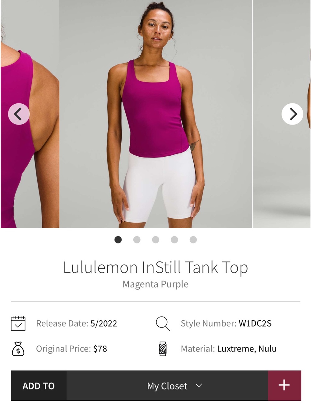 lululemon athletica InStill Tank Top — Magenta